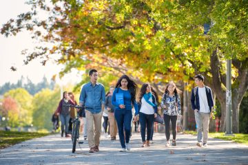 Students walking in the UBC campus